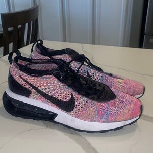 Nike Women's Pink and Blue Flyknit Athletic Shoes